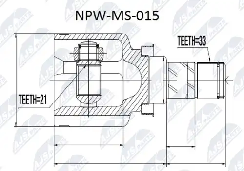 каре комплект, полуоска NTY NPW-MS-015