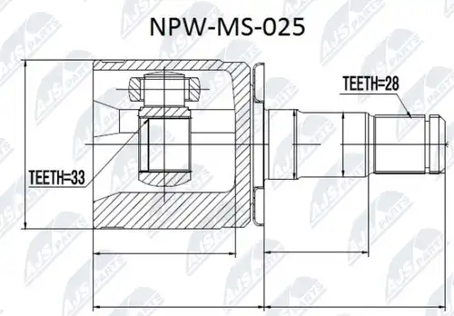 каре комплект, полуоска NTY NPW-MS-025