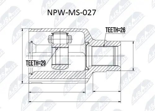 каре комплект, полуоска NTY NPW-MS-027