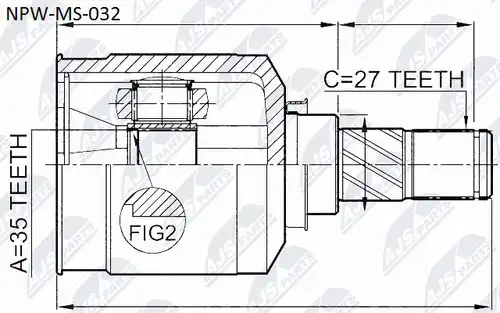 каре комплект, полуоска NTY NPW-MS-032