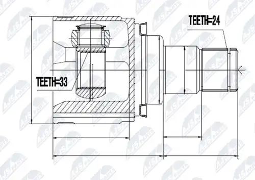 каре комплект, полуоска NTY NPW-MS-037