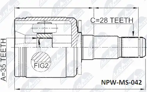 каре комплект, полуоска NTY NPW-MS-042