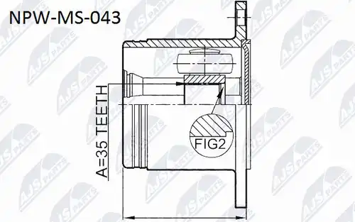 каре комплект, полуоска NTY NPW-MS-043