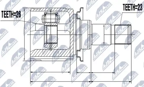 каре комплект, полуоска NTY NPW-MS-044