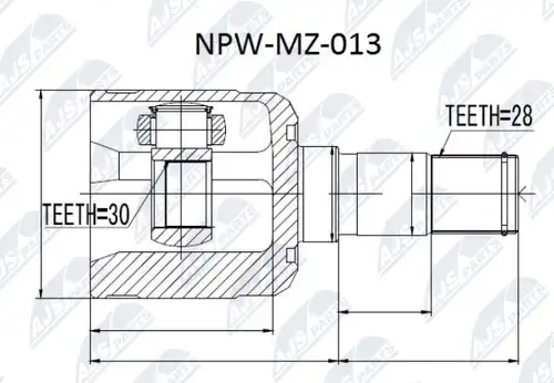 каре комплект, полуоска NTY NPW-MZ-013