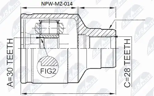 каре комплект, полуоска NTY NPW-MZ-014