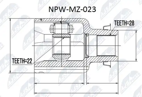 каре комплект, полуоска NTY NPW-MZ-023