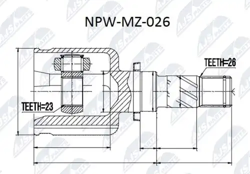 каре комплект, полуоска NTY NPW-MZ-026