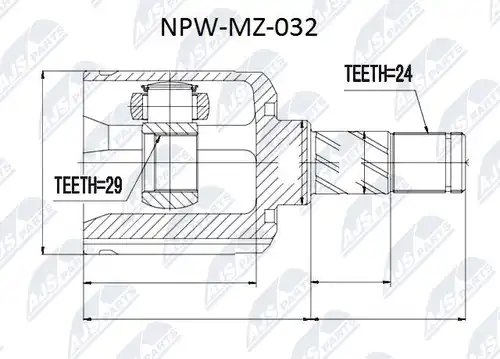 каре комплект, полуоска NTY NPW-MZ-032