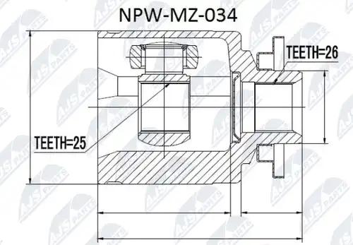 каре комплект, полуоска NTY NPW-MZ-034