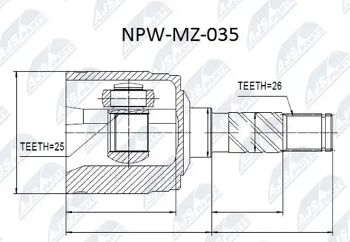 каре комплект, полуоска NTY NPW-MZ-035