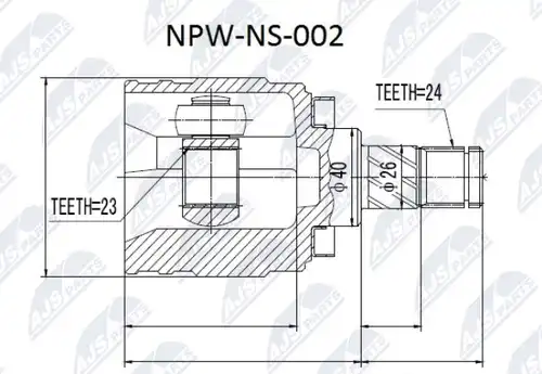 каре комплект, полуоска NTY NPW-NS-002