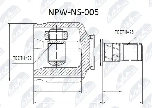 каре комплект, полуоска NTY NPW-NS-005