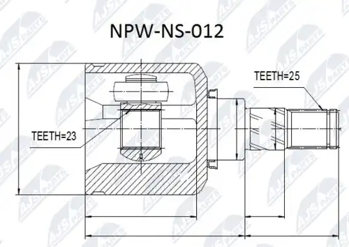 каре комплект, полуоска NTY NPW-NS-012