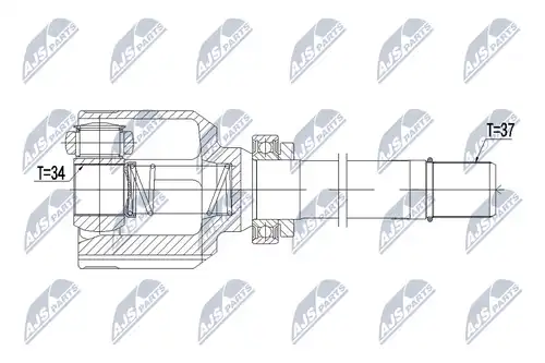 каре комплект, полуоска NTY NPW-PE-038