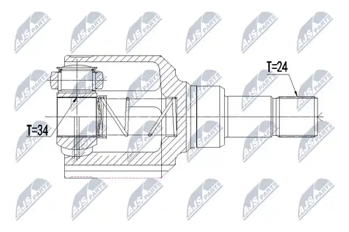 каре комплект, полуоска NTY NPW-PE-050