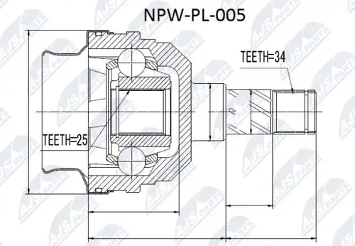 каре комплект, полуоска NTY NPW-PL-005