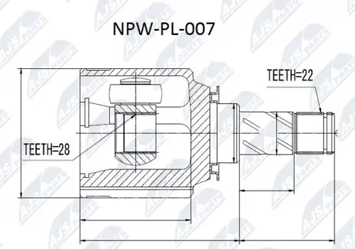 каре комплект, полуоска NTY NPW-PL-007