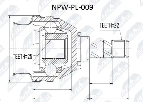 каре комплект, полуоска NTY NPW-PL-009