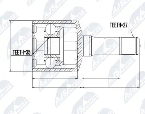 каре комплект, полуоска NTY NPW-PL-011