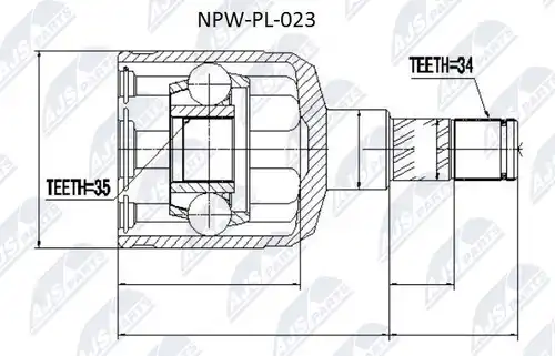 каре комплект, полуоска NTY NPW-PL-023