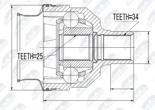 каре комплект, полуоска NTY NPW-PL-025