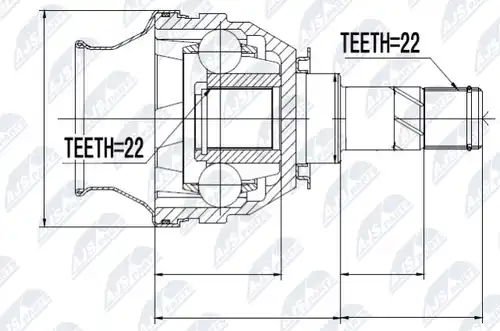 каре комплект, полуоска NTY NPW-PL-026