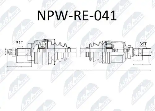 полуоска NTY NPW-RE-041