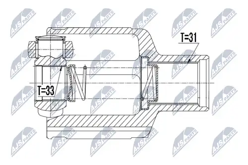 каре комплект, полуоска NTY NPW-RE-060