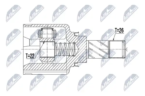 каре комплект, полуоска NTY NPW-RE-123