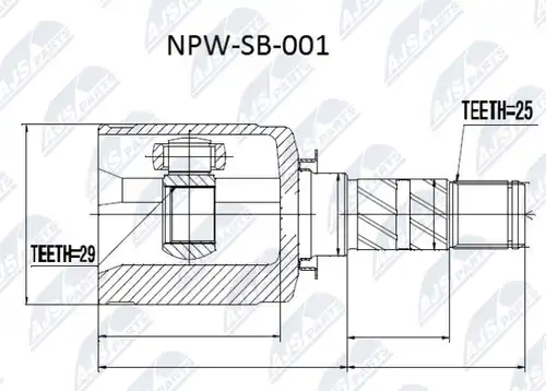 каре комплект, полуоска NTY NPW-SB-001