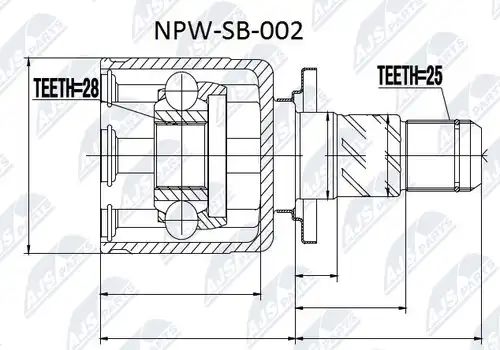 каре комплект, полуоска NTY NPW-SB-002