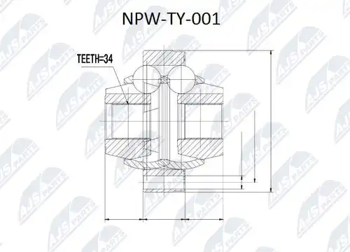 каре комплект, полуоска NTY NPW-TY-001