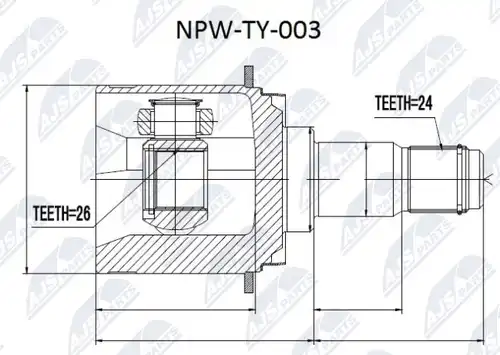 каре комплект, полуоска NTY NPW-TY-003