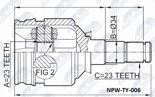 каре комплект, полуоска NTY NPW-TY-006