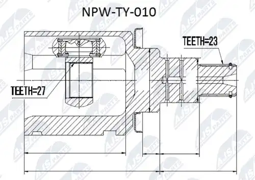 каре комплект, полуоска NTY NPW-TY-010