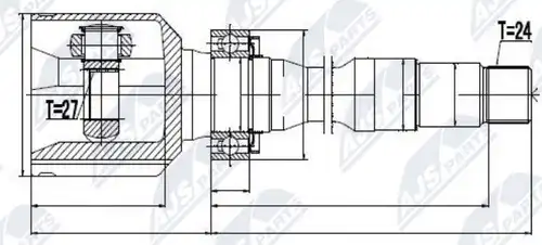 каре комплект, полуоска NTY NPW-TY-029