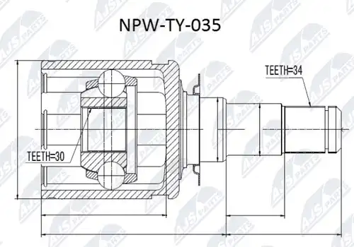 каре комплект, полуоска NTY NPW-TY-035