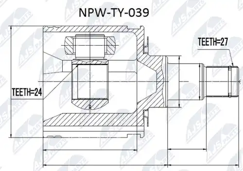 каре комплект, полуоска NTY NPW-TY-039