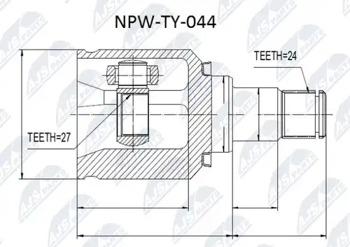 каре комплект, полуоска NTY NPW-TY-044