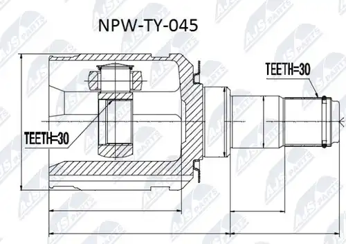 каре комплект, полуоска NTY NPW-TY-045