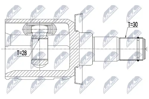 каре комплект, полуоска NTY NPW-TY-120