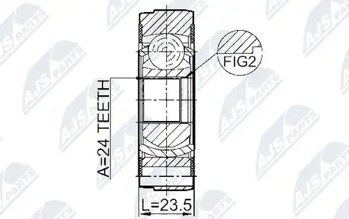 шарнирно съединение, карданен вал NTY NPW-VV-004