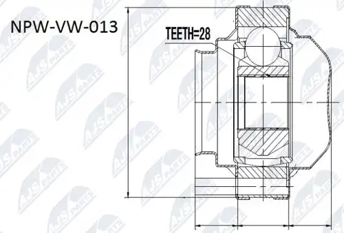 каре комплект, полуоска NTY NPW-VW-013