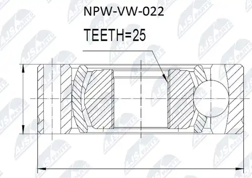 шарнирно съединение, карданен вал NTY NPW-VW-022