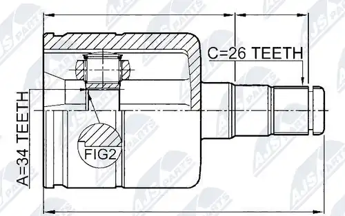 каре комплект, полуоска NTY NPW-VW-025