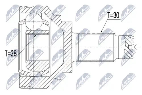 каре комплект, полуоска NTY NPZ-BM-028