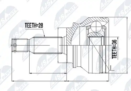 каре комплект, полуоска NTY NPZ-CH-003