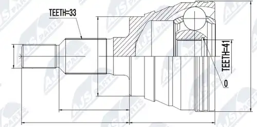 каре комплект, полуоска NTY NPZ-CH-023