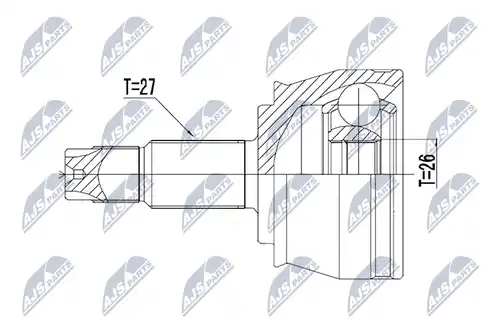 каре комплект, полуоска NTY NPZ-CH-030